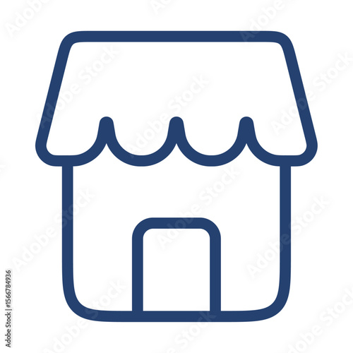 Shop icon flat illustration outline logo