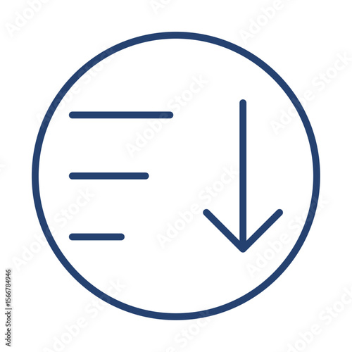 Sort down icon flat illustration outline logo