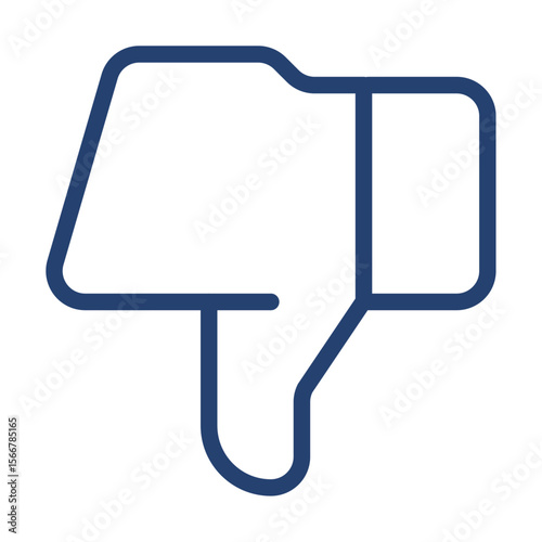 Thumbs down icon flat illustration outline logo