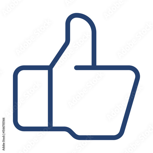 Thumbs up icon flat illustration outline logo