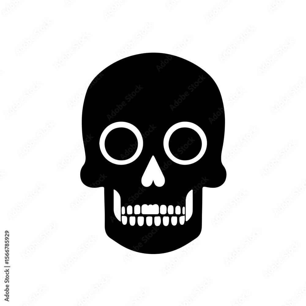 Fototapeta premium vector skeleton face icon