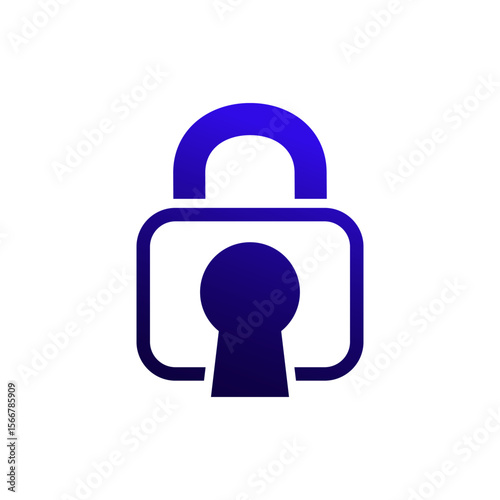 keyhole and lock icon, security logo design