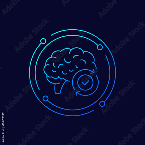 Mental agility icon, linear design