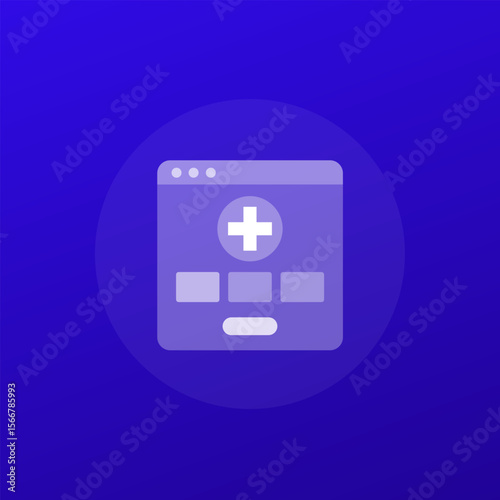 online medical help icon, healthcare and telemedicine, transparent design