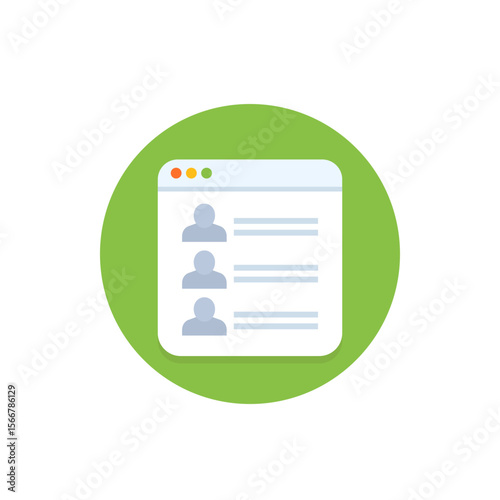 user list or contacts icon, flat design