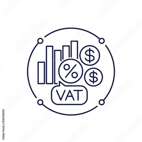 VAT line icon, Value Added Tax