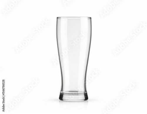 Clear beer glass mock up isolated on white background