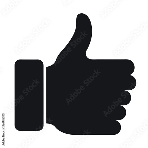 Thumbs Up Symbol on White Background Approval Icon Design