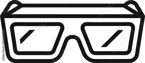 3D Glasses Linear Icon Vector Illustration