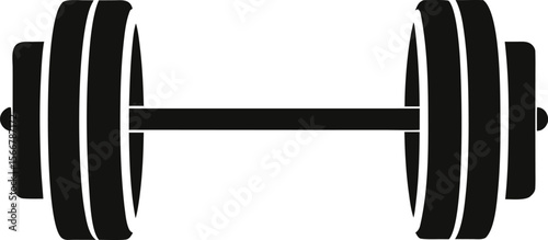 Barbell With Weights Icon Vector Illustration
