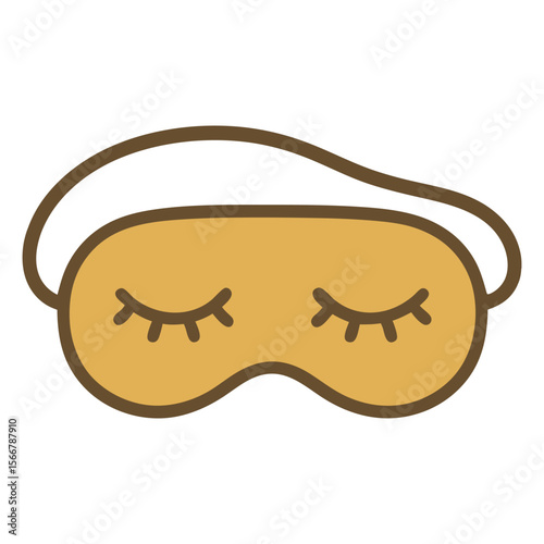 Cozy Sleep Mask for Rest and Relaxation Flat Design Vector Illustration - Bedtime Travel Graphic