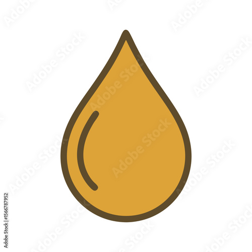 Simple Liquid Drop Flat Design Vector Illustration - Oil Essence Fluid Graphic