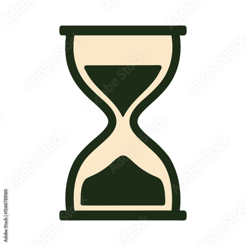 Classic Hourglass Time Measurement Flat Design Vector Illustration - Countdown Deadline Graphic