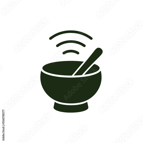 Food Bowl with Aroma Waves Flat Design Vector Illustration - Scent Cooking Graphic