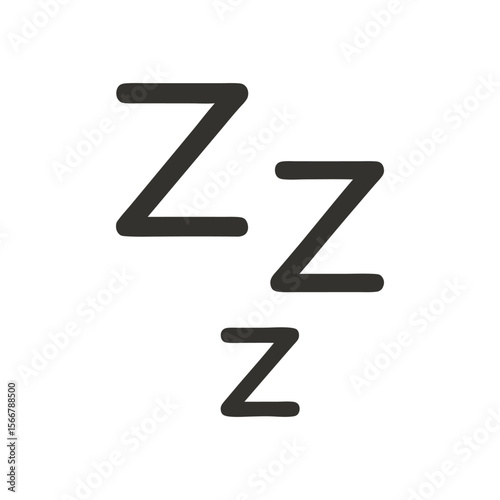 Classic Sleep Zzz Symbol Flat Design Vector Illustration - Rest Snoring Graphic
