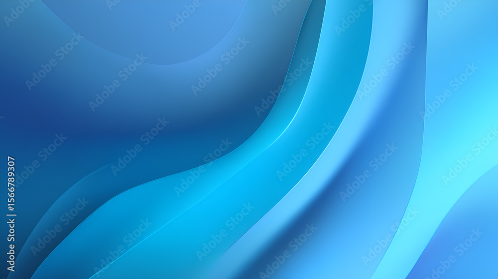 Obraz premium A blue abstract background with curved layered shapes and subtle gradients