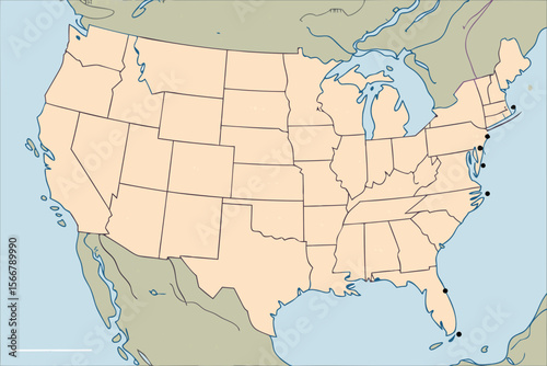 Chicago map vector with highlighted Illinois location on a blank US map. Suitable for presentations, infographics, and educational materials related to Illinois geography.