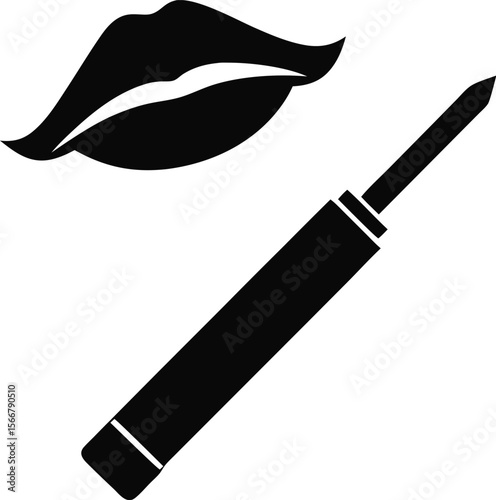 Lip Gloss Wand Icon Vector Illustration