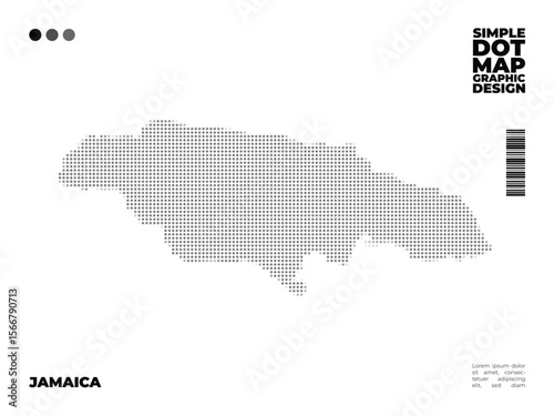 Modern dot map representation of Jamaica for infographic and education use