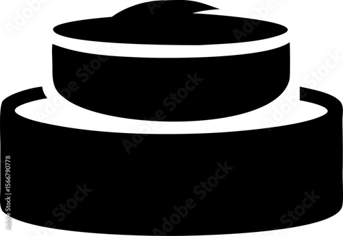Isolated black magic hat with a ribbon and fashion accessory vector illustration