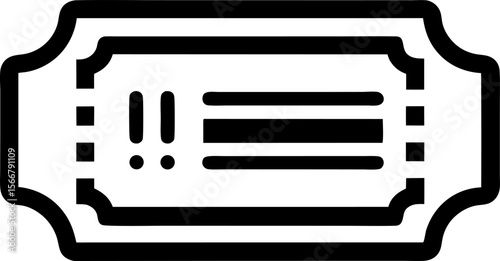 Movie Premiere Ticket Linear Icon Vector Illustration
