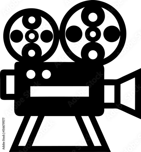 Movie Projector Linear Icon Vector Illustration
