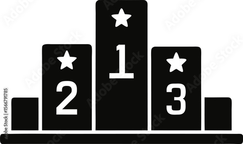 Ranking Podium With Numbers Icon Vector Illustration