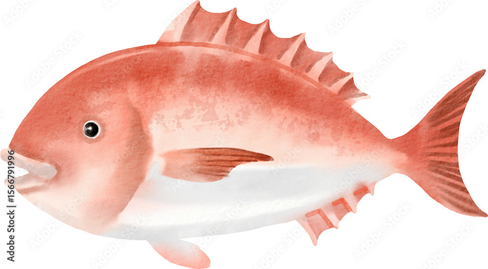 Obraz premium watercolor snapper red