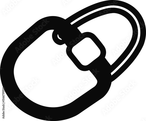 Rock Climbing Carabiner Icon Vector Illustration