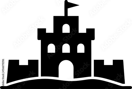Sandcastle Icon Vector Illustration