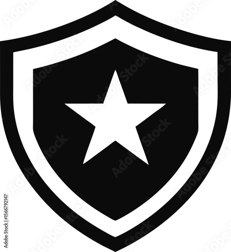 Shield With Star Icon Vector Illustration
