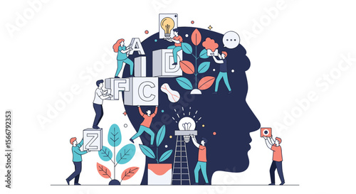 Creative thinking process unlocking innovative ideas and problem solving strategies for business growth and development