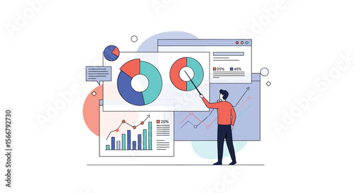 Modern business analytics presentation visualizations demonstrating data trends and growth strategies for successful financial planning and decision making