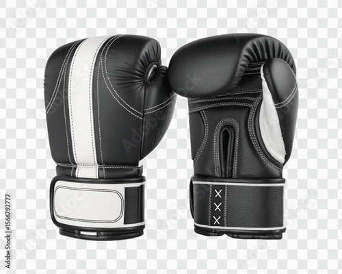 abstract 3d boxing gloves front and back view in different color style isolated on transparent background
