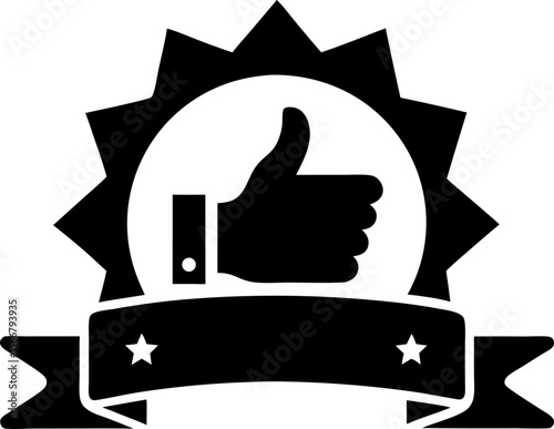 Thumbs Up Reward Icon Vector Illustration
