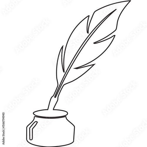 Editable design icon of inkpot Quill and Ink Single Vector SVG 