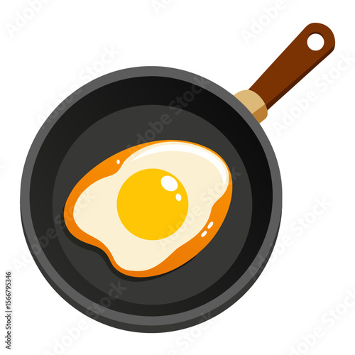 fried egg in a frying pan