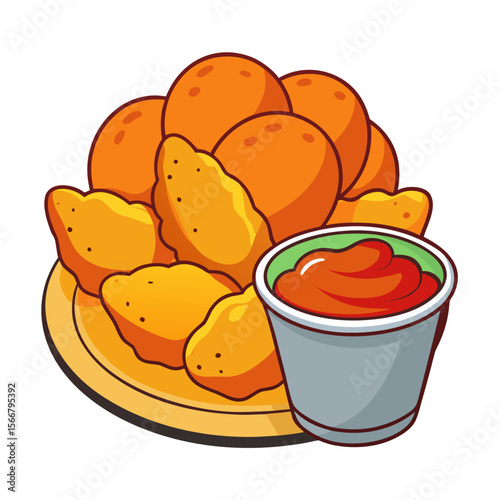 french fries and ketchup