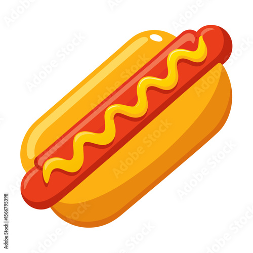hot dog with mustard