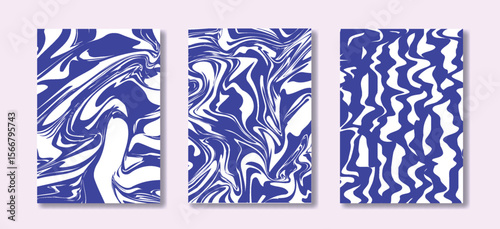 set of abstract blue liquid wave background for poster,  banner and cove