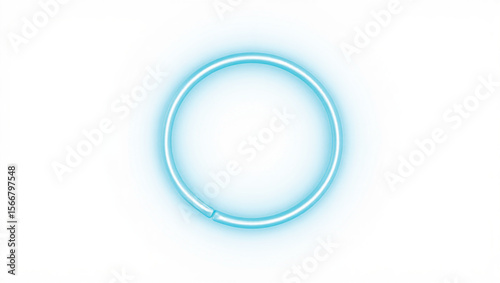 Blue round glossy button icon with reflective frame design