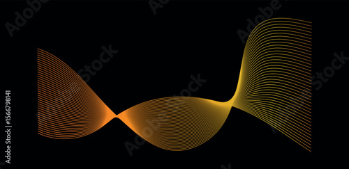 Energetic Yellow Gradiant  Line Waves in Motion: A Contemporary Background Ideal for Branding and Print Media 

