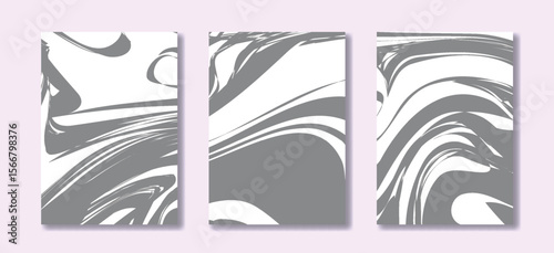 Background green liquid wave in set for cover and poster