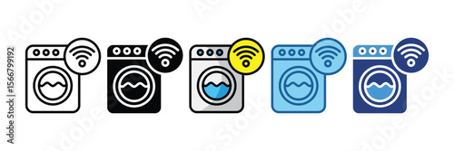 Smart Washing Machine  Icon Element For Design