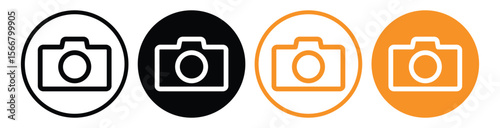 Photography Camera Icon Set – Flat Vector Illustration of Photo and DSLR Symbols, vector illustration.