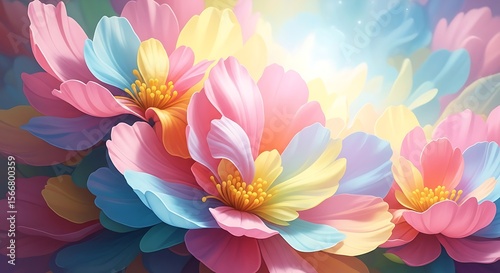 Colorful flowers floral background