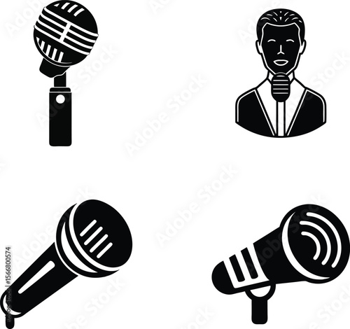 Radio Transceiver Silhouette Icon.