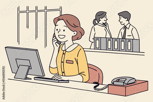 Receptionist Day image highlighting friendly front desk staff, ideal for office culture promotions and professional service recognition.