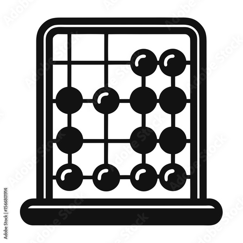 Abacus with beads vector silhouette