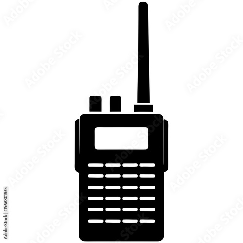 walkie talkie vector Silhouette on white background